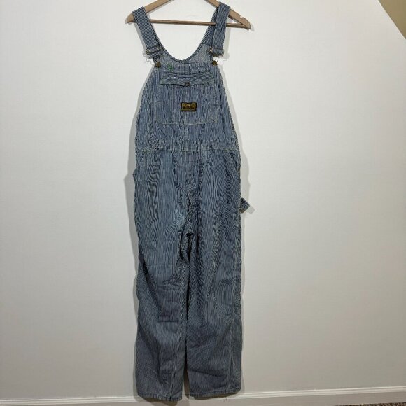 Vtg 60s Washington Dee Cee Sanforized Train Engineer Stripe Overalls 37" x 31" - Picture 1 of 7